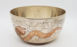 Deep Singbowl - Silver Dragon - For Space Clearing - Singbowls